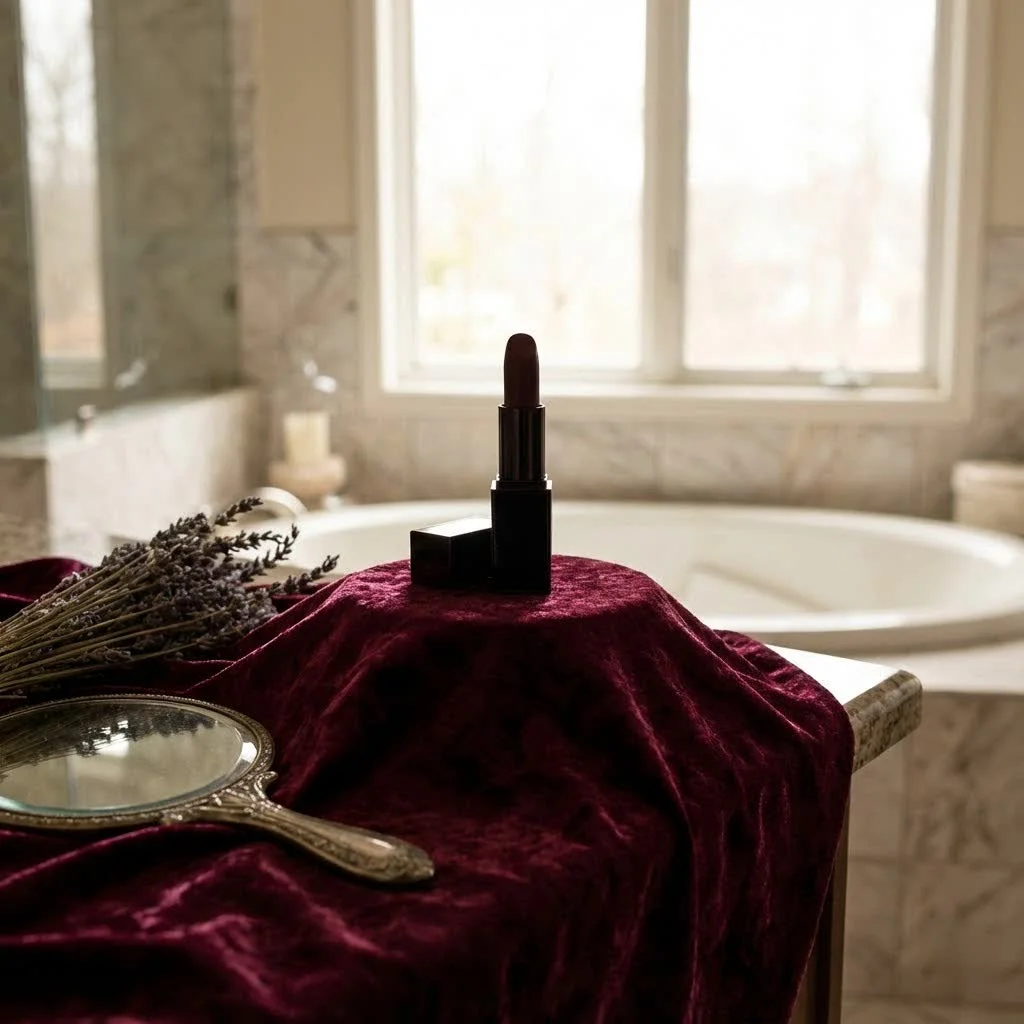 Pat McGrath lipstick in a sleek black and gold case