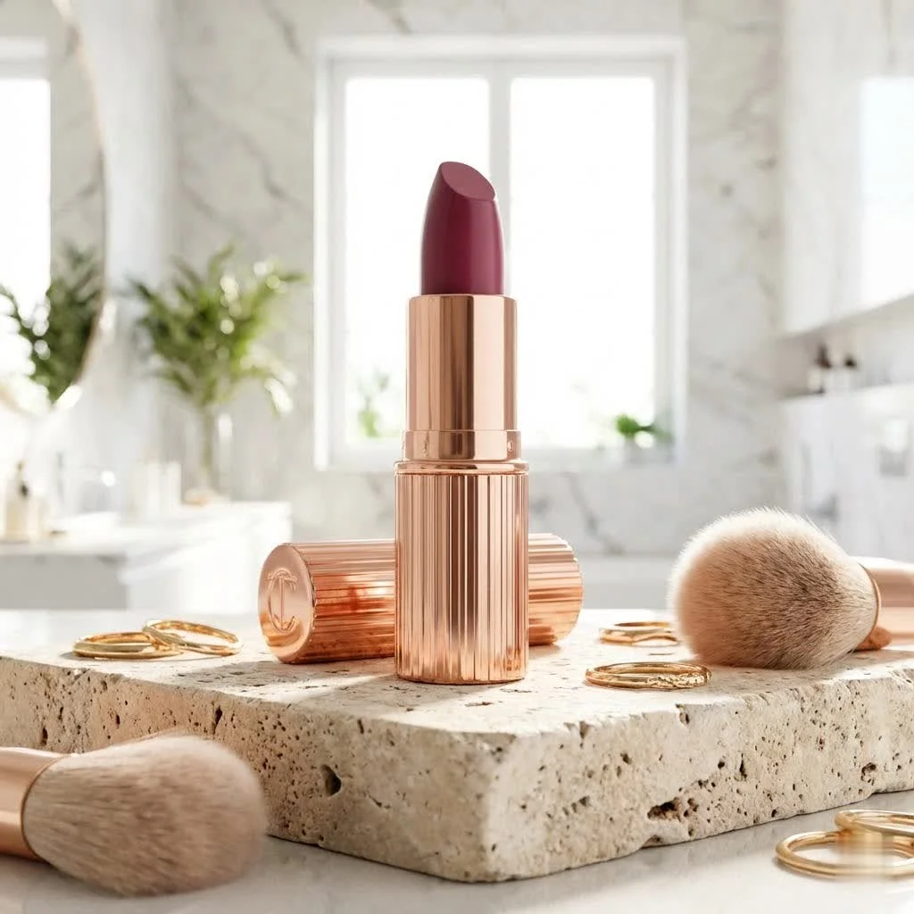 Charlotte Tilbury Matte Revolution Lipstick in rose gold packaging