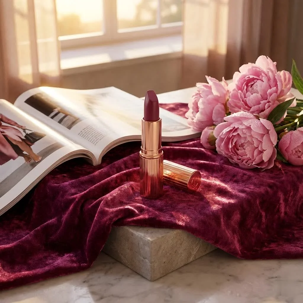 Assortment of vibrant lipstick shades in a beauty set