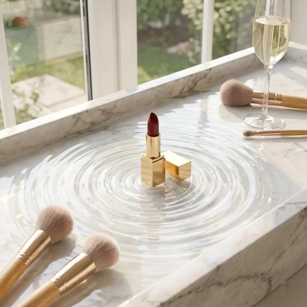 Tom Ford lipstick in elegant dark brown and gold packaging