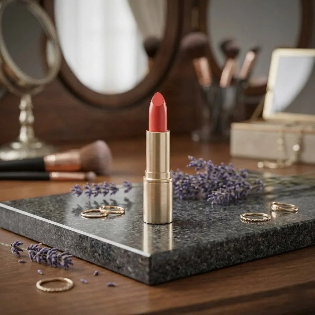 Revlon Super Lustrous Lipstick in a sleek black and gold tube